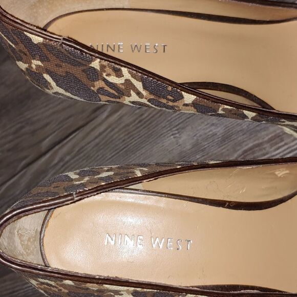 Nine West cheetah print twine platform canvas  heel Sz 7 - Picture 6 of 14